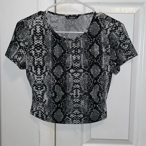 snakeskin print crop top